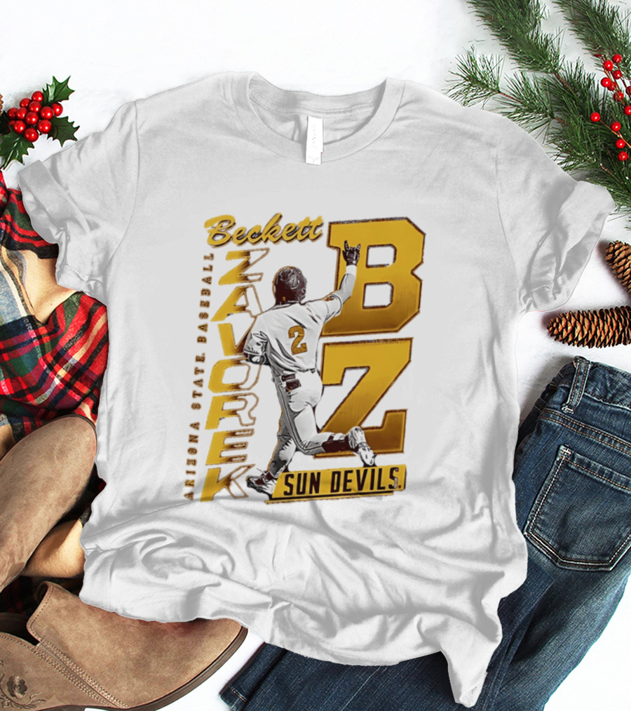 Beckett Zavorke Arizona State Baseball Sun Devils BZ Number 2 T-Shirt