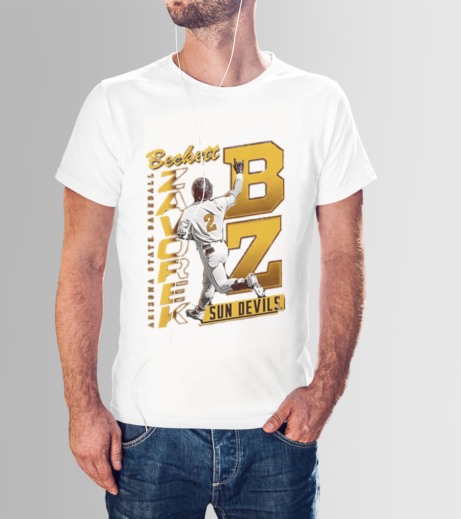 Beckett Zavorke Arizona State Baseball Sun Devils BZ Number 2 T-Shirt