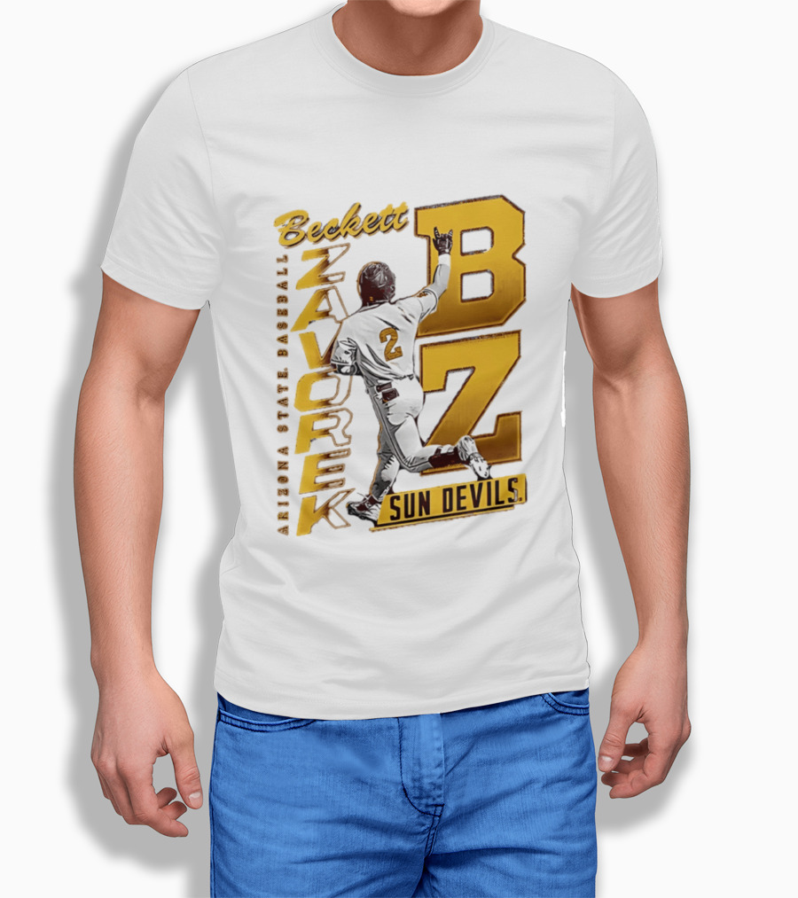 Beckett Zavorke Arizona State Baseball Sun Devils BZ Number 2 T-Shirt