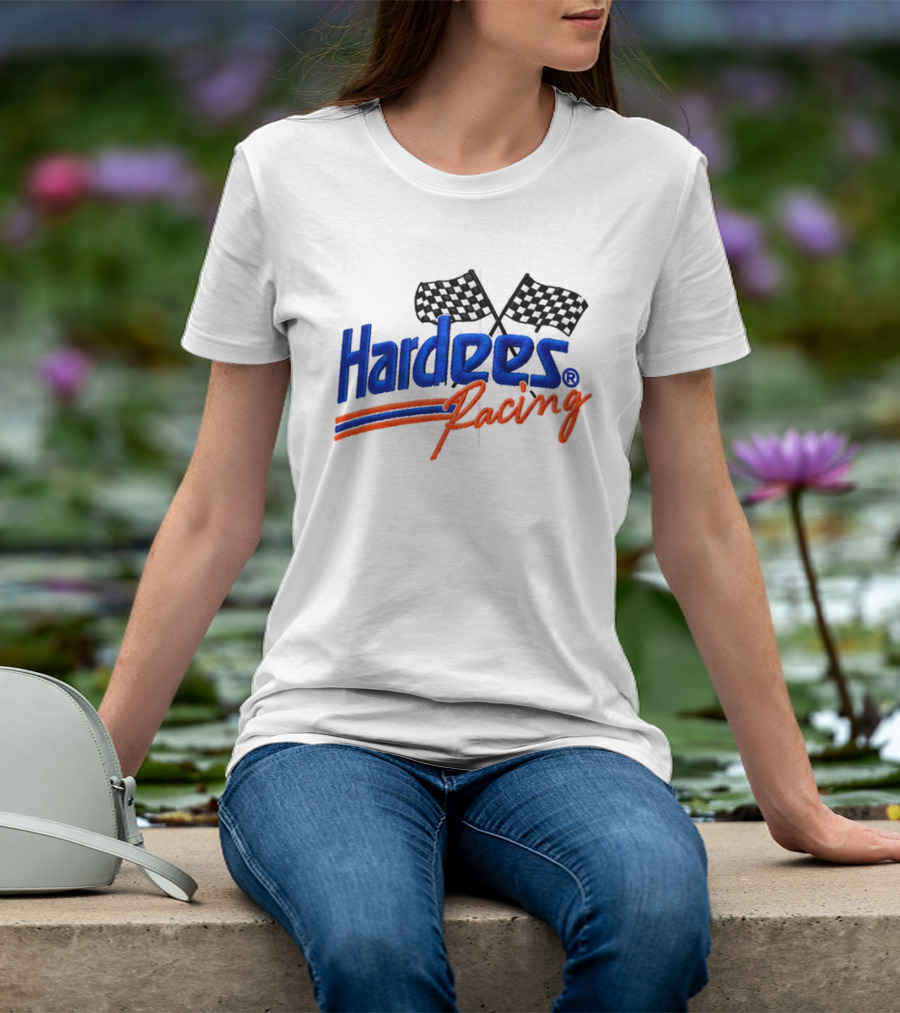 Bubba Wallace Hardee's Racing Hat Checkered Flags T-Shirt