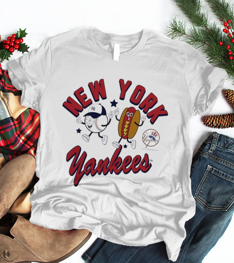 New York Yankees Baseball Hot Dog Snack Mascots Fun T-Shirt