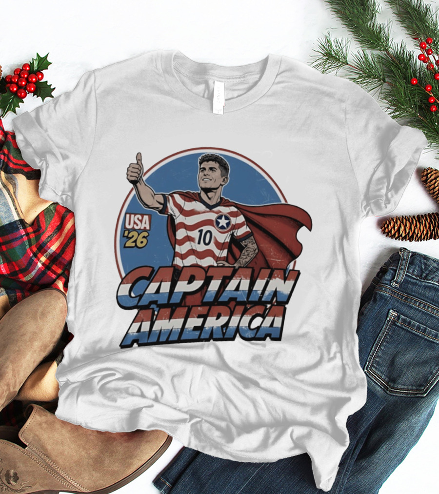 USA '26 Christian Pulisic Captain America Thumbs Up T-Shirt
