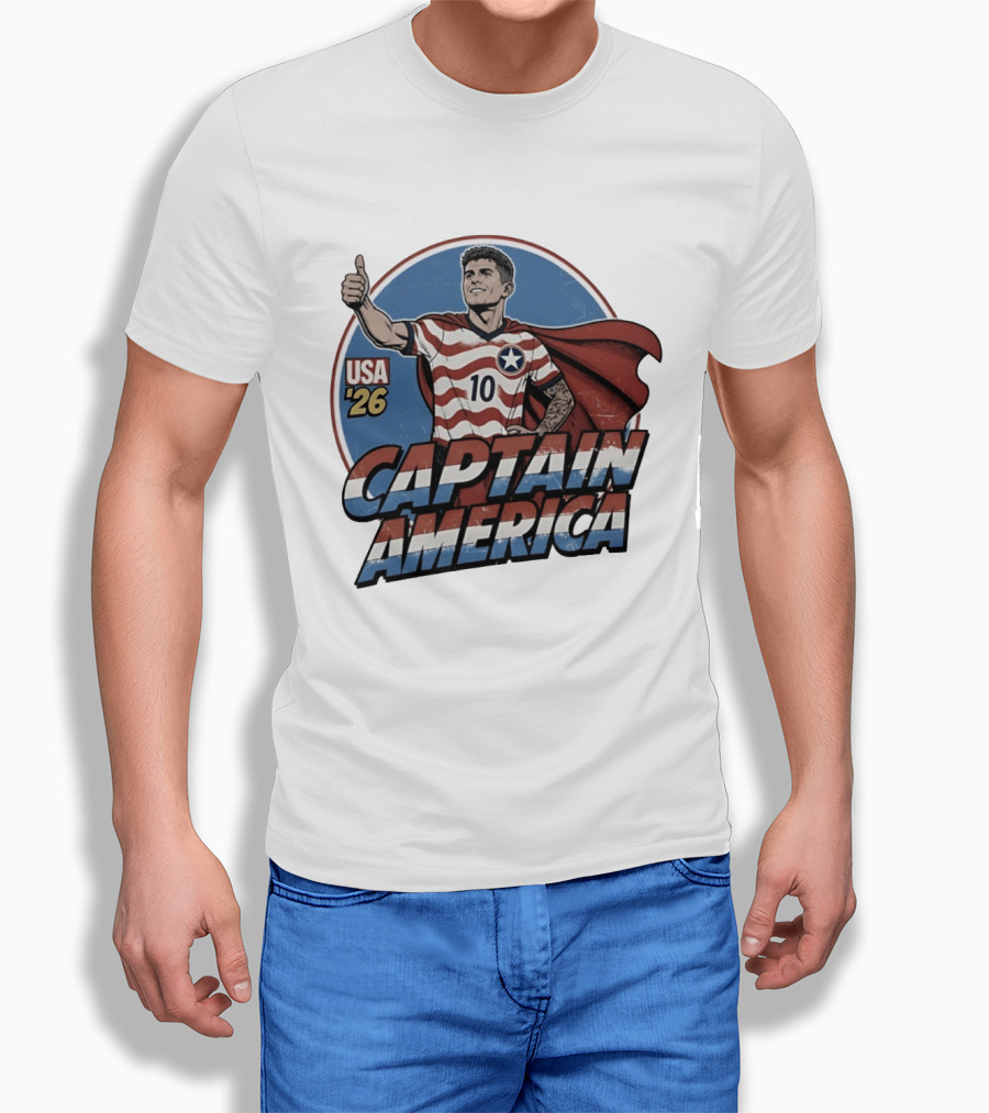 USA '26 Christian Pulisic Captain America Thumbs Up T-Shirt