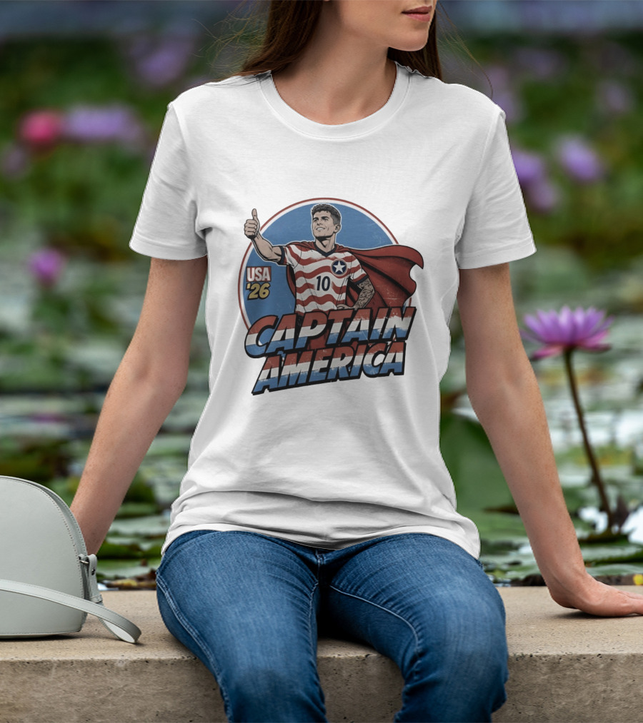 USA '26 Christian Pulisic Captain America Thumbs Up T-Shirt
