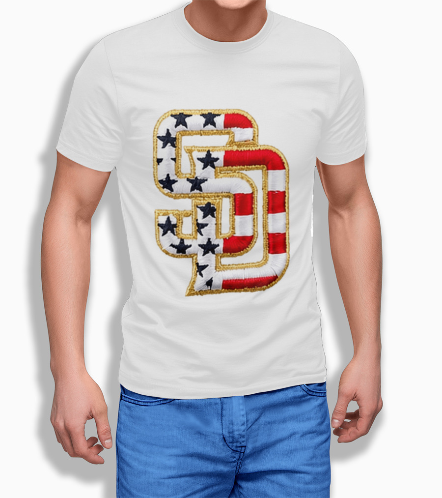 San Diego Padres America 250 Stars And Stripes SD Baseball Cap T-Shirt