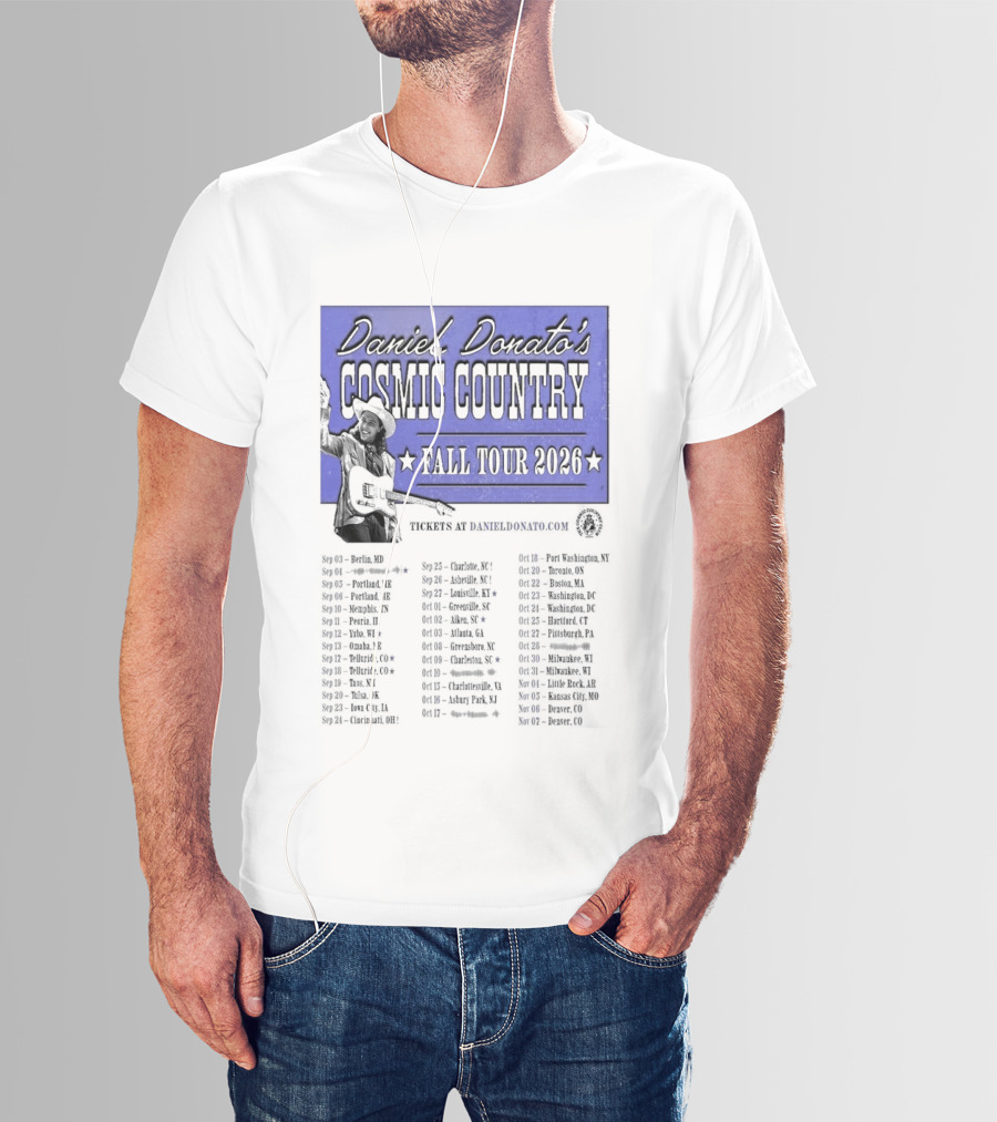 Daniel Donato Cosmic Country Fall Tour 2026 With Tour Dates T-Shirt