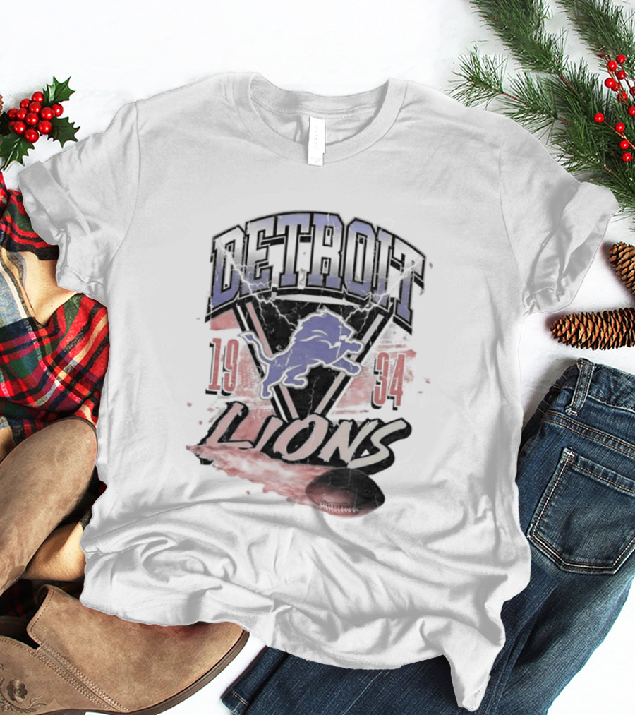 Detroit Lions 19 34 Vintage Style Iconic Team T-Shirt