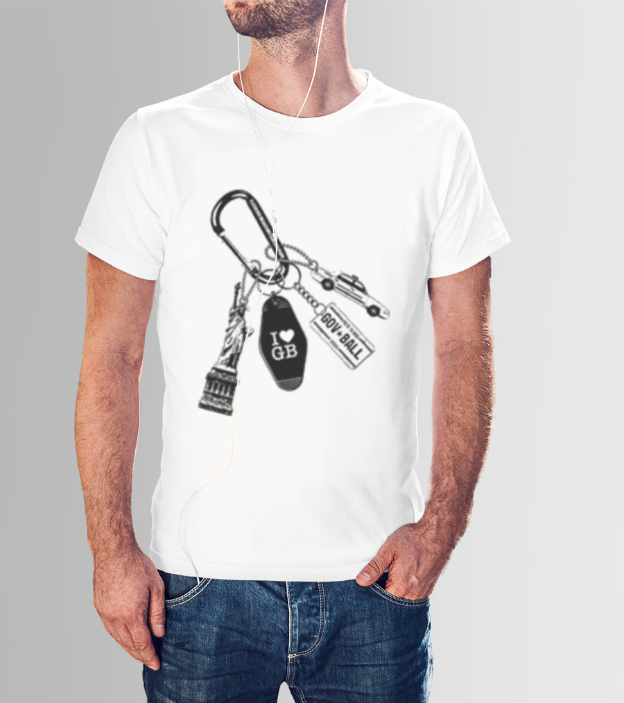 Governors Ball Music Festival 2023 Keychain Lineup Essentials T-Shirt