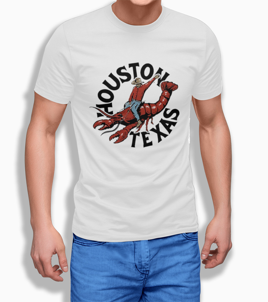 Houston Texas Crawfish Cowboy Riding Effigy T-Shirt
