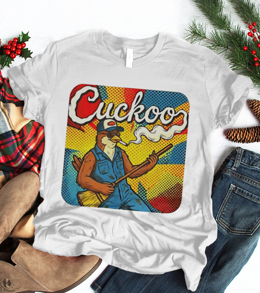 Cuckoo Smoking Bird In Sunglasses Retro Pop T-Shirt