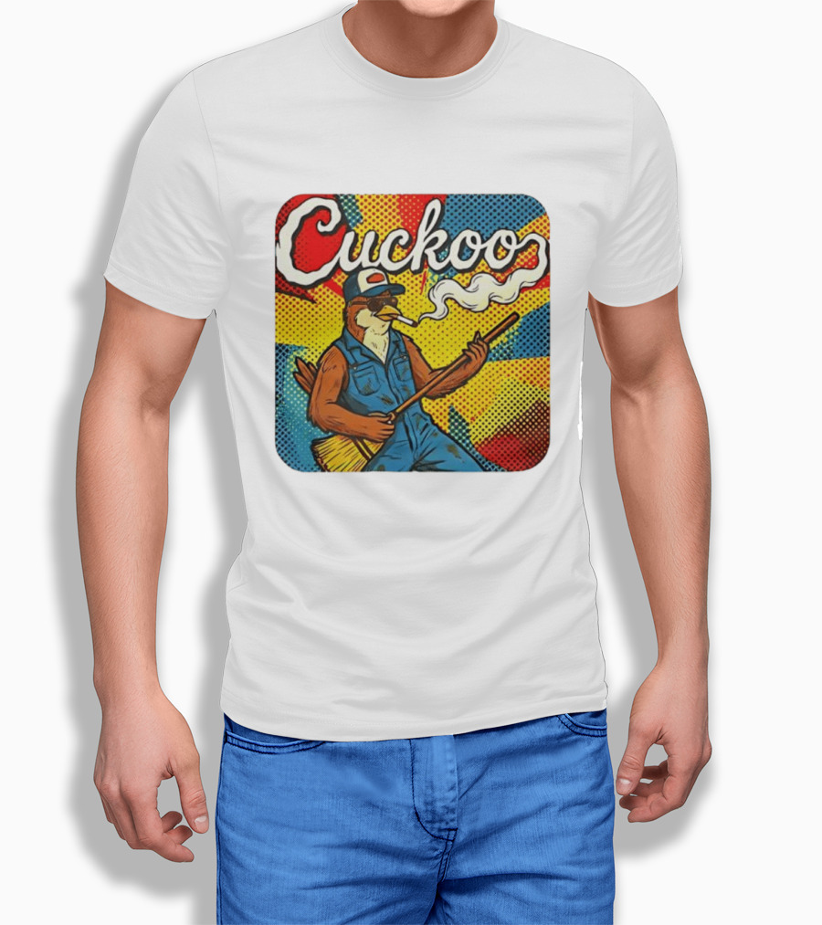 Cuckoo Smoking Bird In Sunglasses Retro Pop T-Shirt