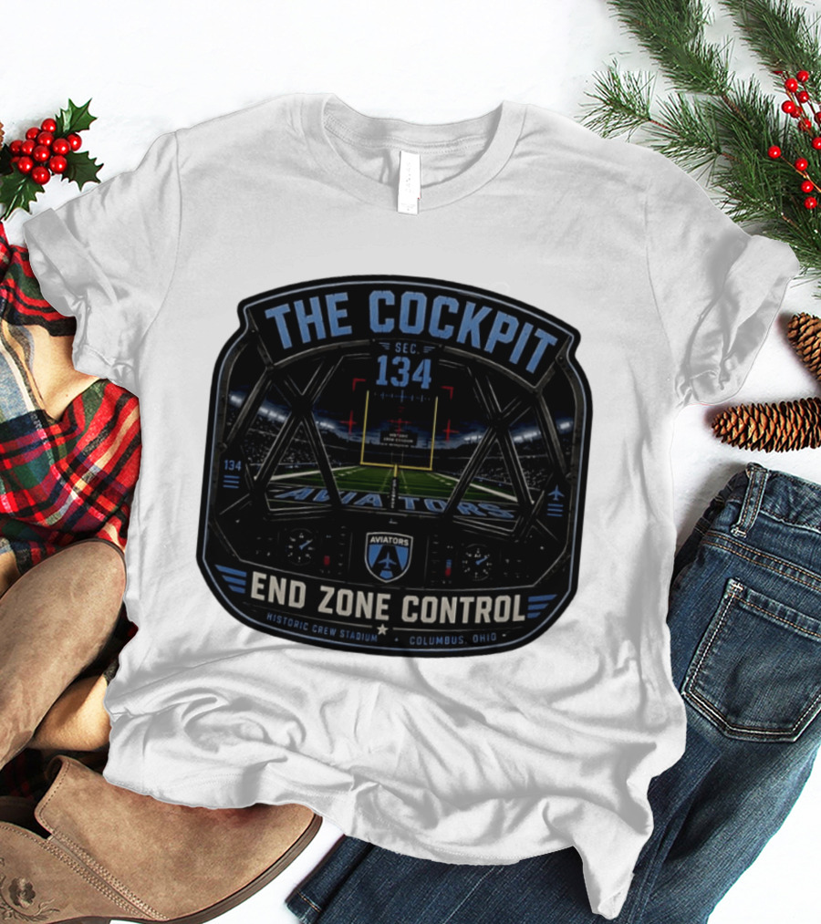 The Cockpit Sec 134 Aviators End Zone Control Historic Crew Stadium Columbus Ohio T-Shirt
