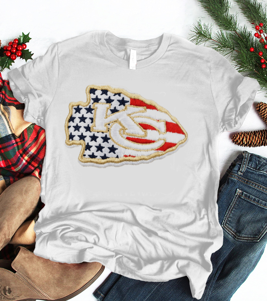 USA 250 Chiefs Stars And Stripes KC Patch T-Shirt