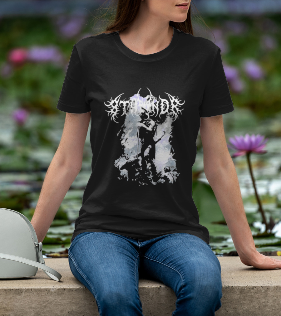 8Thwndr Hellfire Gothic Aesthetic Demon Artistry Ethereal Demon Wings T-Shirt