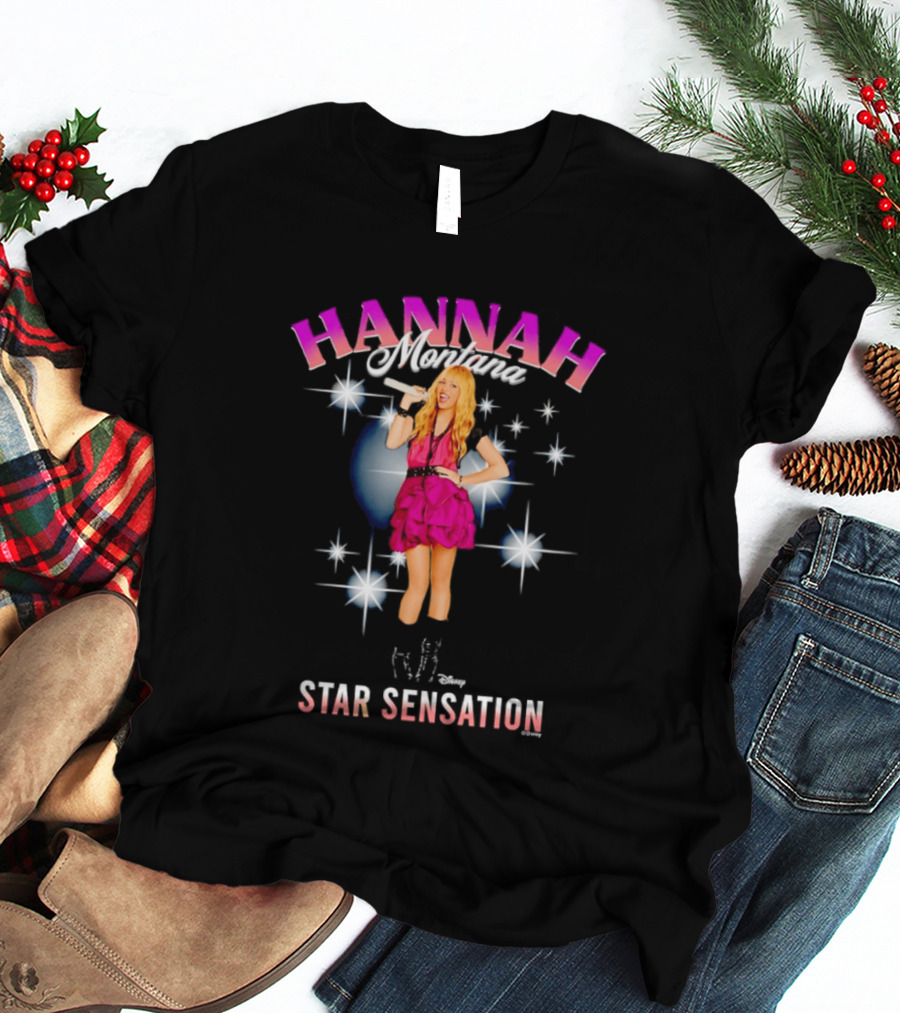 Hannah Montana Star Sensation Pink Glam Microphone Pop T-Shirt