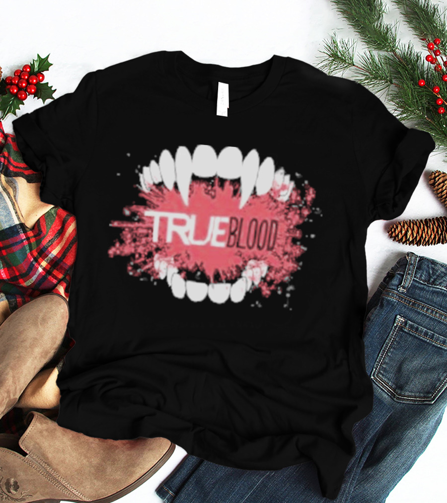 True Blood Vampire Fangs Bite Splatter T-Shirt