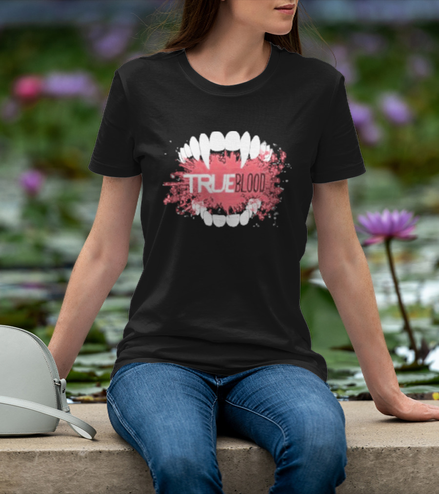 True Blood Vampire Fangs Bite Splatter T-Shirt