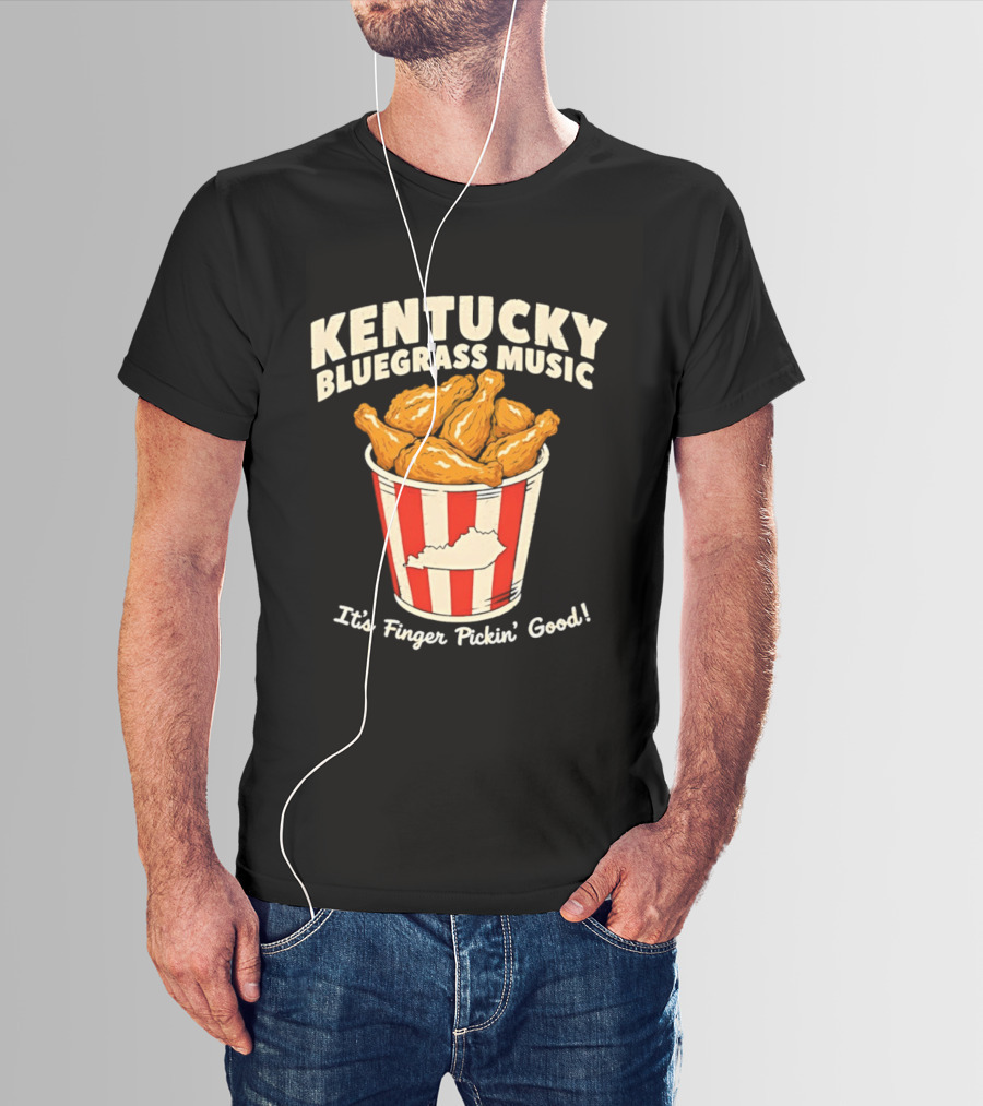 Kentucky Bluegrass Music It's Finger Pickin' Good Fried Chicken Bucket T-Shirt