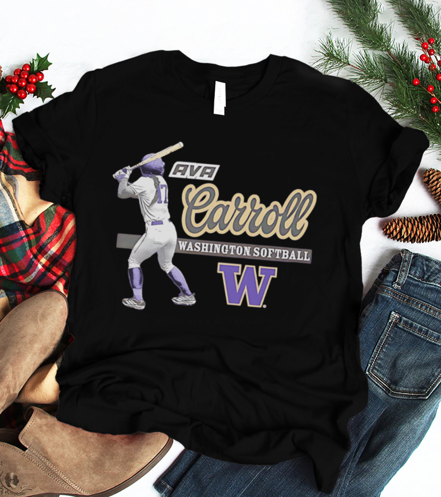 Ava Carroll Washington Softball Huskies W Logo 90s T-Shirt