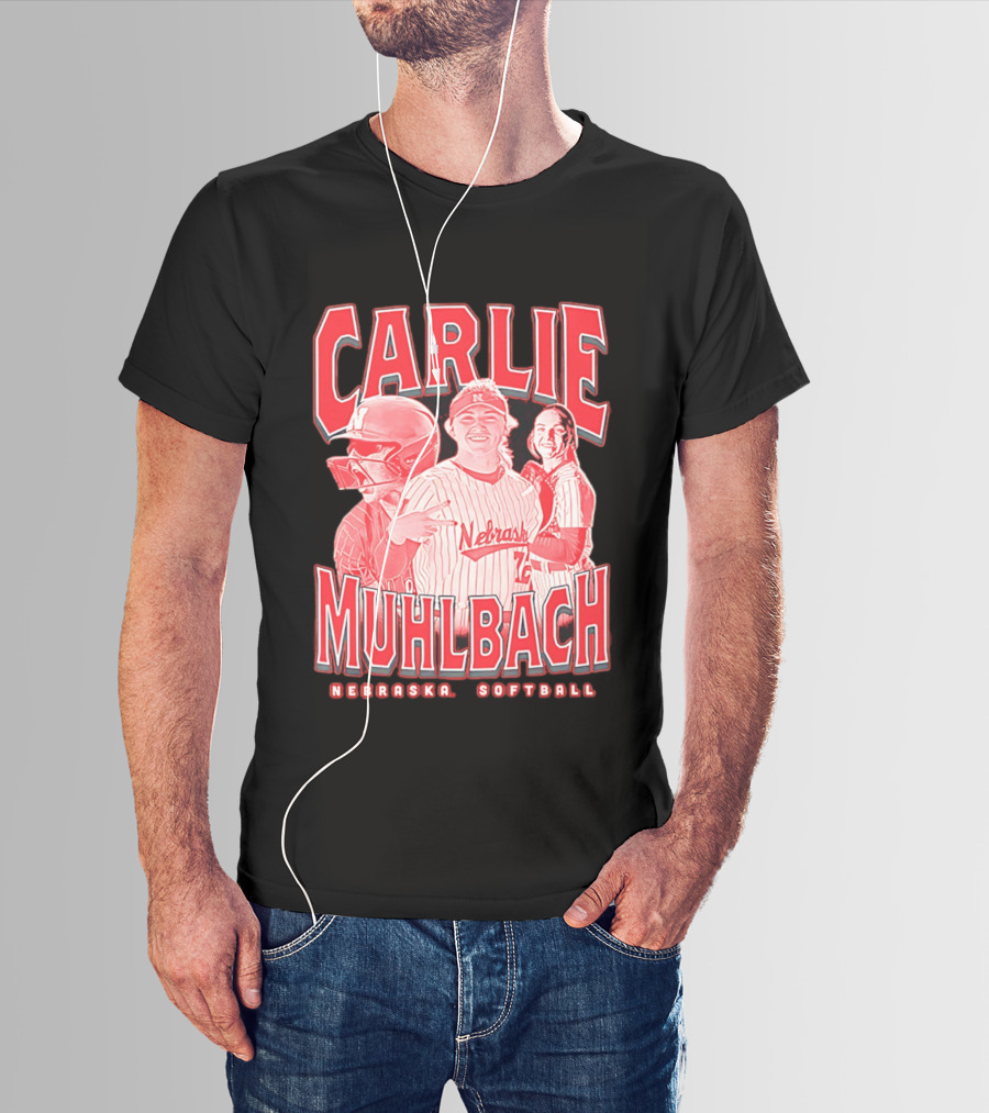 Carlie Muhlbach Nebraska Softball Vintage 90s T-Shirt