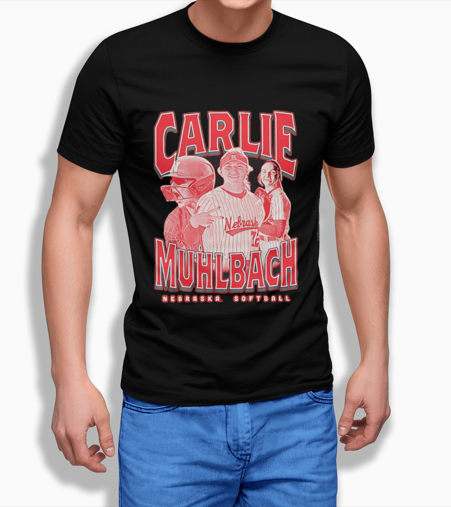 Carlie Muhlbach Nebraska Softball Vintage 90s T-Shirt