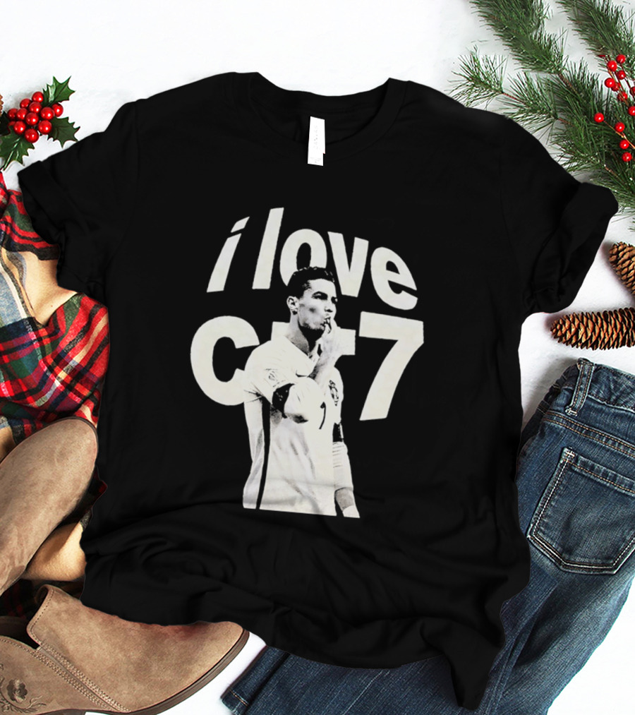 Cristiano Ronaldo I Love CR7 Image Al Nassr GOAT T-Shirt