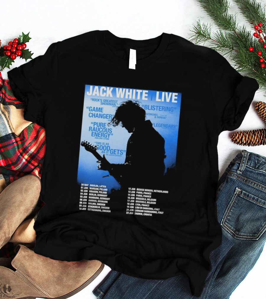 Jack White Live Europe 2026 Tour Dates Schedule Legendary Rock Concert Experience T-Shirt