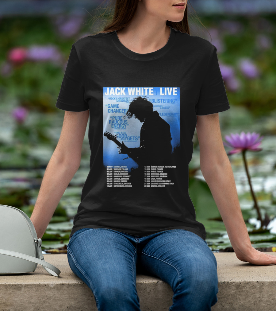 Jack White Live Europe 2026 Tour Dates Schedule Legendary Rock Concert Experience T-Shirt