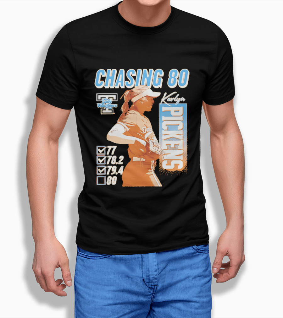 Karlyn Pickens Tennessee Lady Volunteers Softball Chasing 80 T-Shirt