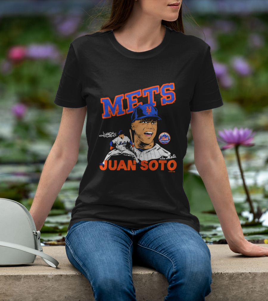 Mets Juan Soto Caricature Tri Blend T-Shirt