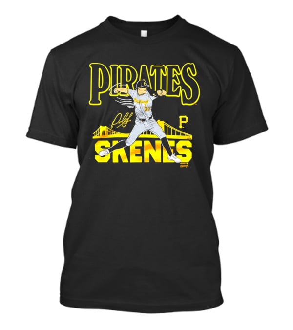 Pittsburgh Pirates Paul Skenes Signature Bridge T-Shirt