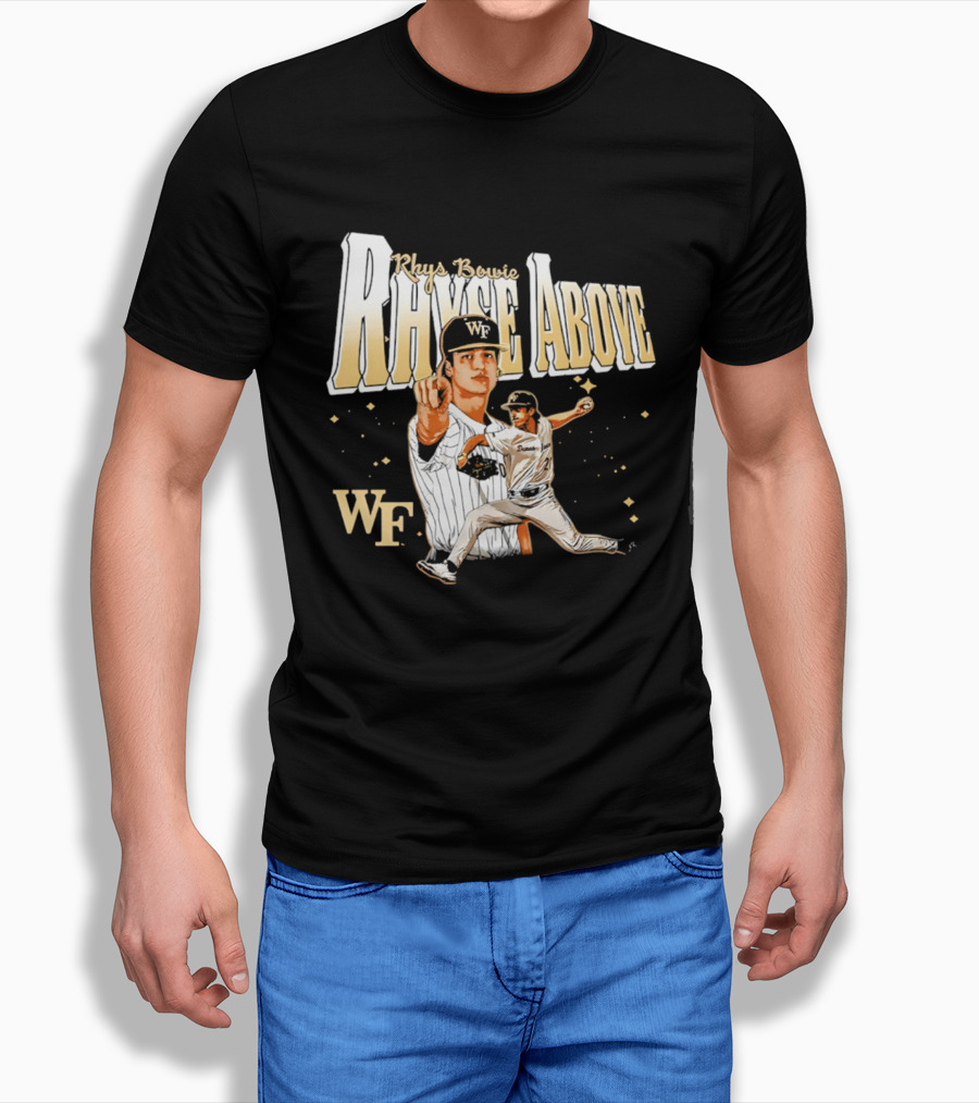 Rhys Bowie Wake Forest WF Baseball Rhys Above T-Shirt