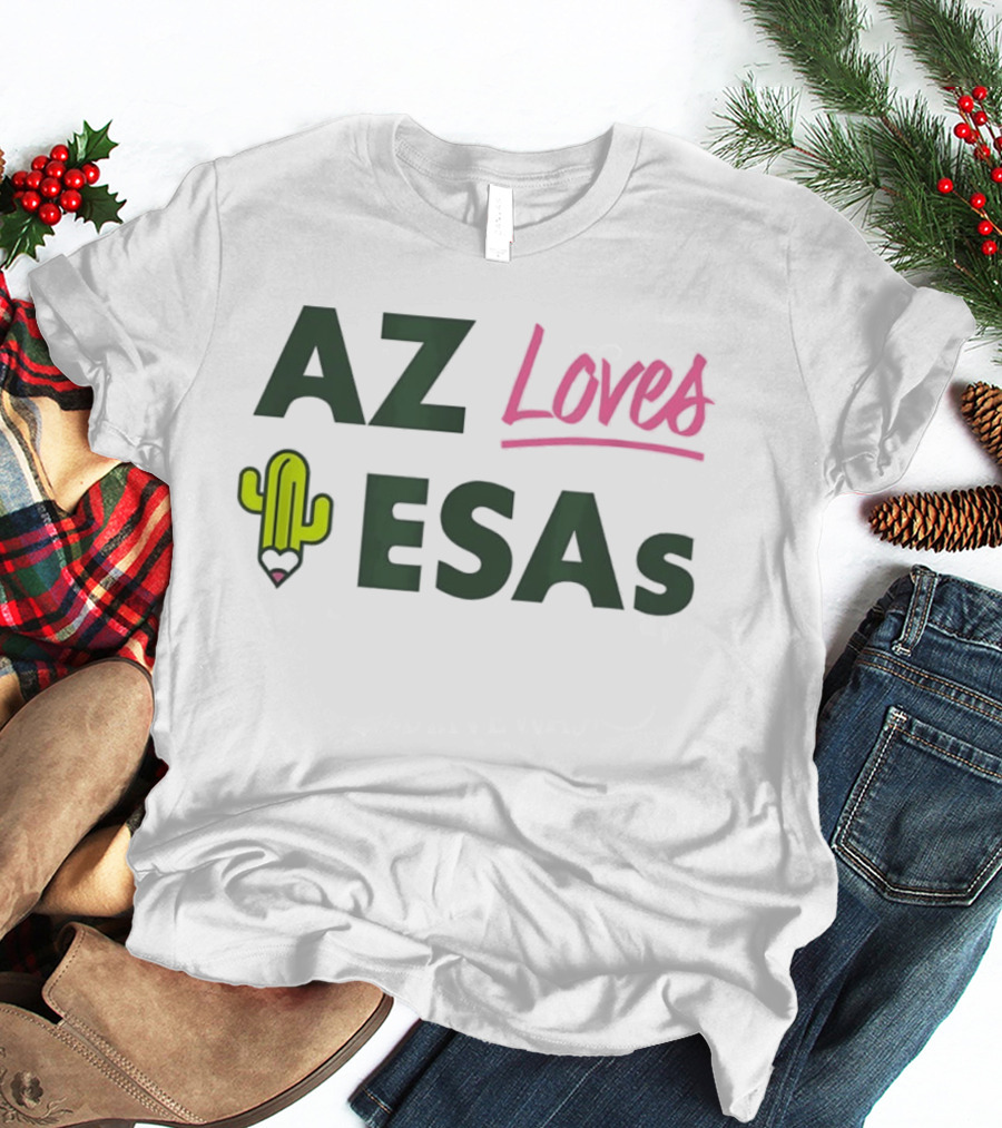 AZ Loves Education Savings Accounts Cactus Pencil Arizona Teacher ESAs T-Shirt