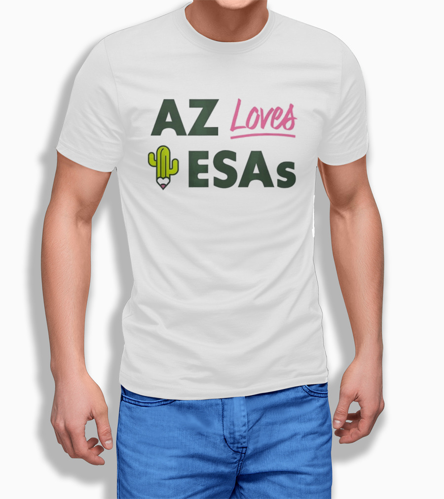 AZ Loves Education Savings Accounts Cactus Pencil Arizona Teacher ESAs T-Shirt