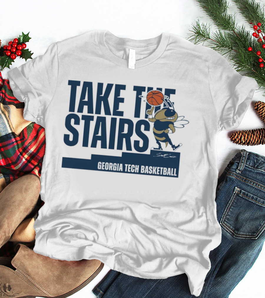 Georgia Tech Basketball Take The Stairs Buzz Basketball T-Shirt