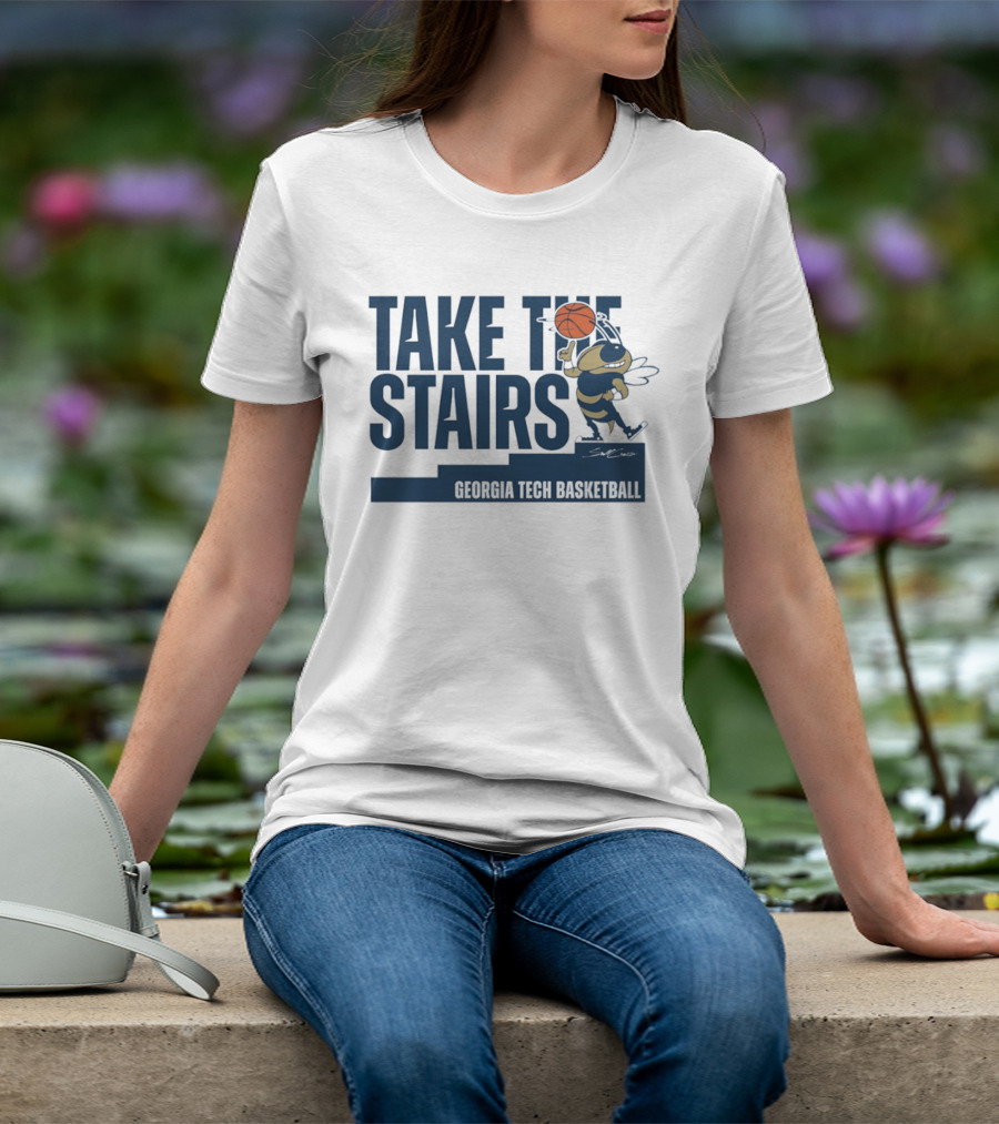 Georgia Tech Basketball Take The Stairs Buzz Basketball T-Shirt