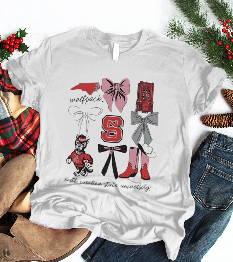 NC State Wolfpack Bows Boots North Carolina State University T-Shirt