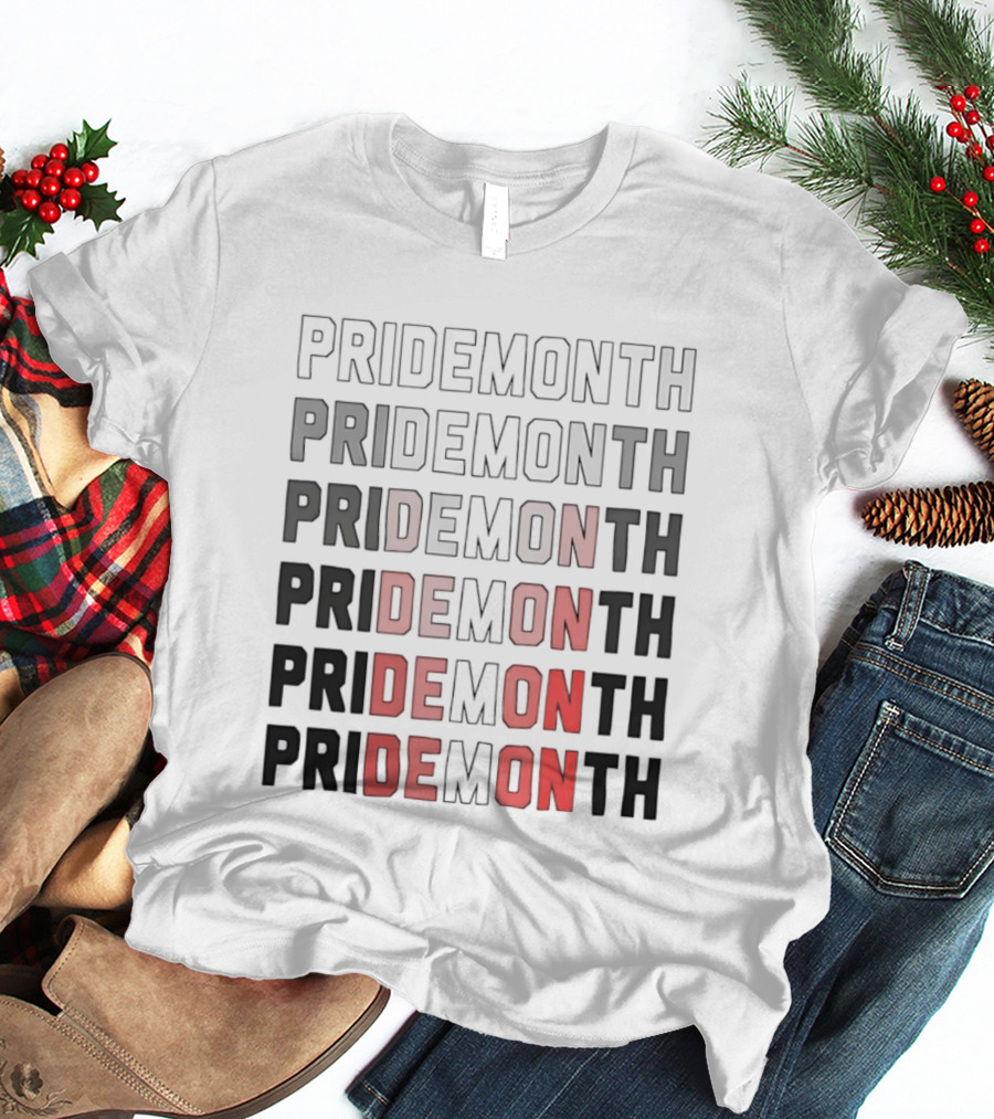 Pride Month Lesbian Flag Gradient Minimalist Rainbow DE Month T-Shirt