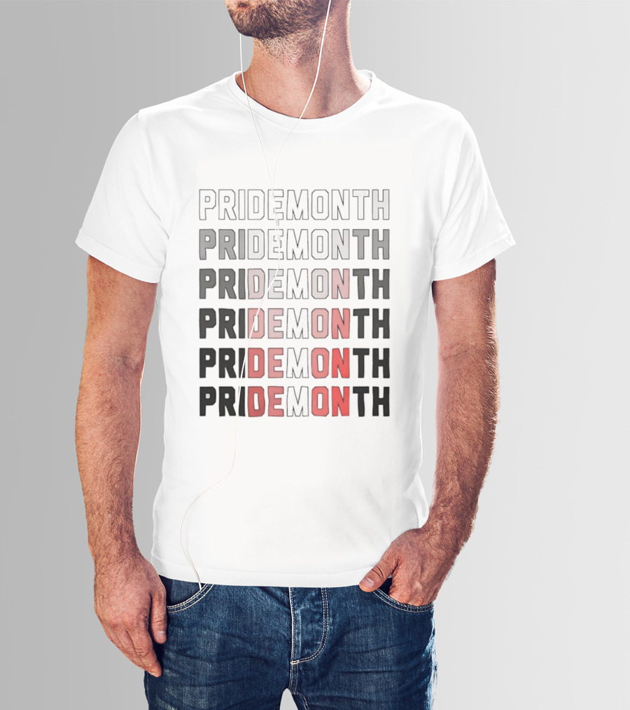 Pride Month Lesbian Flag Gradient Minimalist Rainbow DE Month T-Shirt