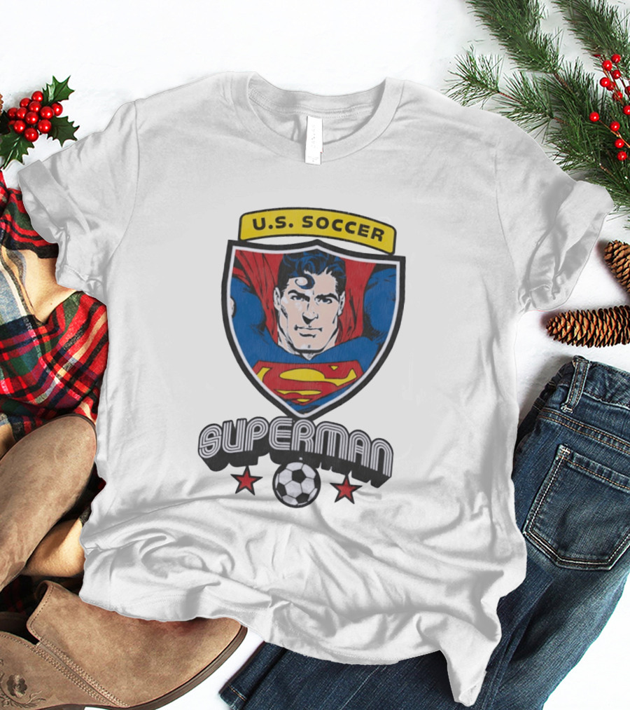 Superman U.S. Soccer Shield Soccer Ball Iconic Crest T-Shirt