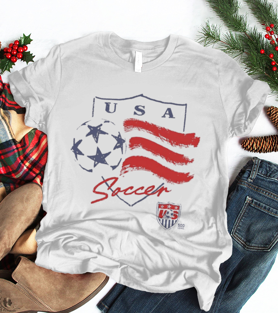 USA Soccer Federation Shield Stars And Stripes Football T-Shirt