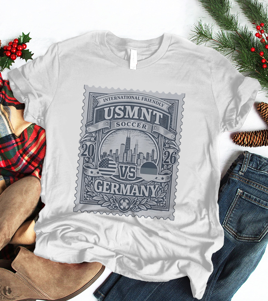 International Friendly 2026 USMNT Soccer Vs Germany Chicago Skyline T-Shirt