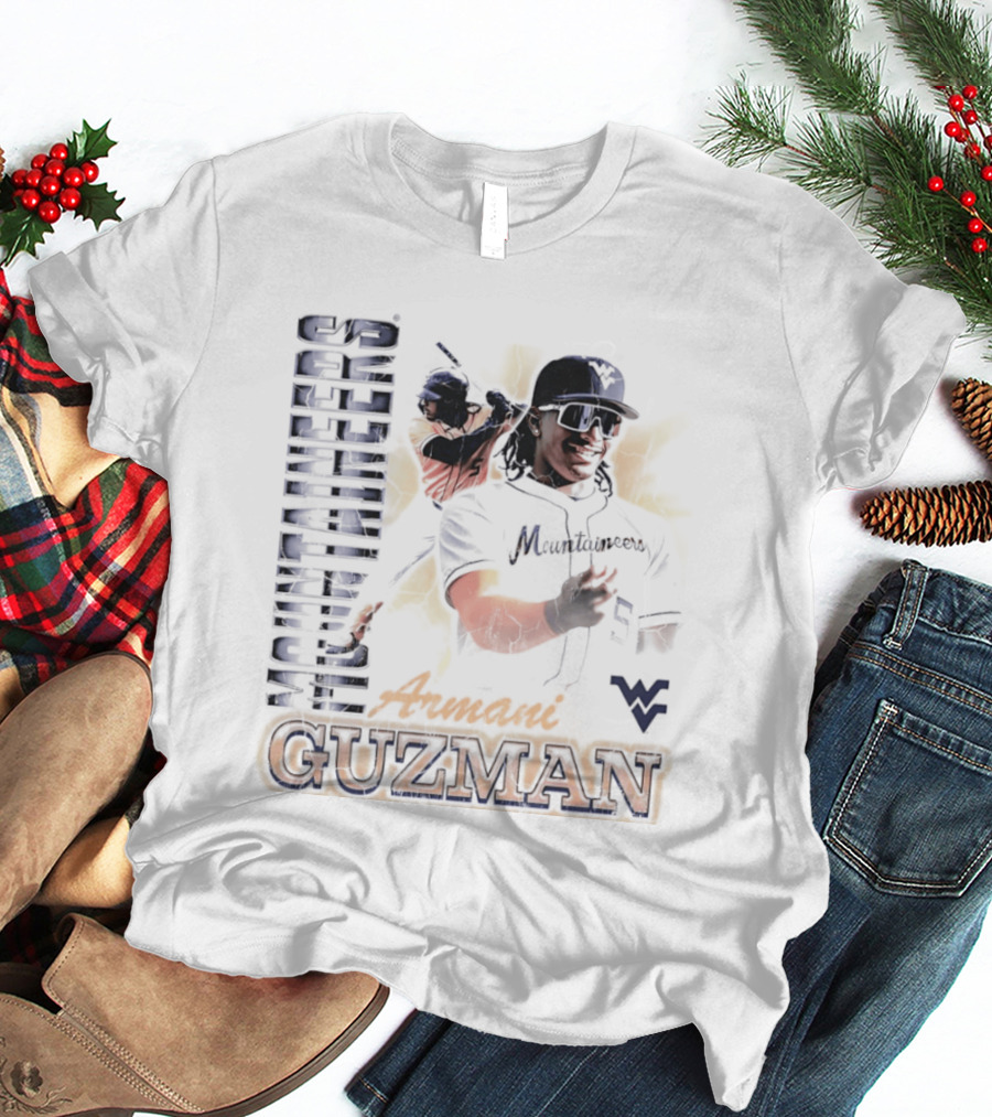Armani Guzman West Virginia Mountaineers Baseball Player T-Shirt