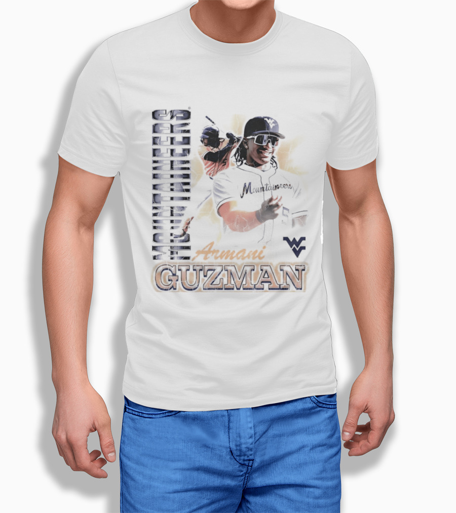 Armani Guzman West Virginia Mountaineers Baseball Player T-Shirt
