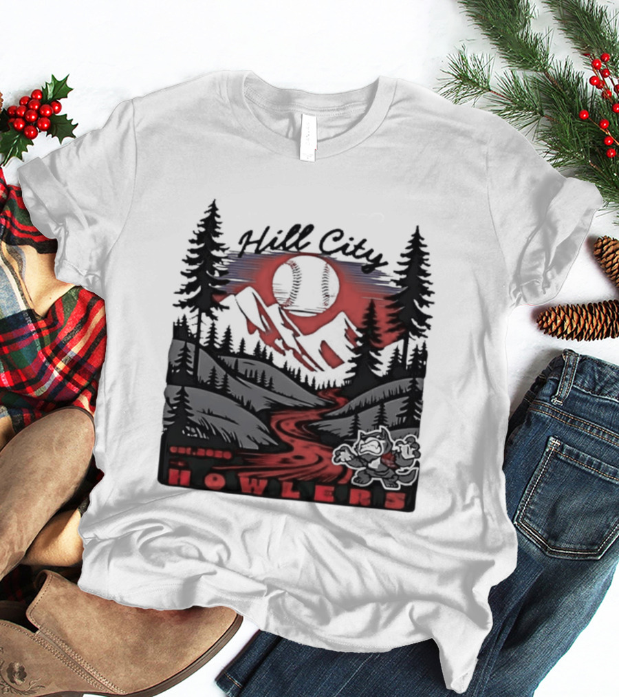 Hill City Howlers Est 2020 Mountain Pine Tree Forest Nature Sports T-Shirt