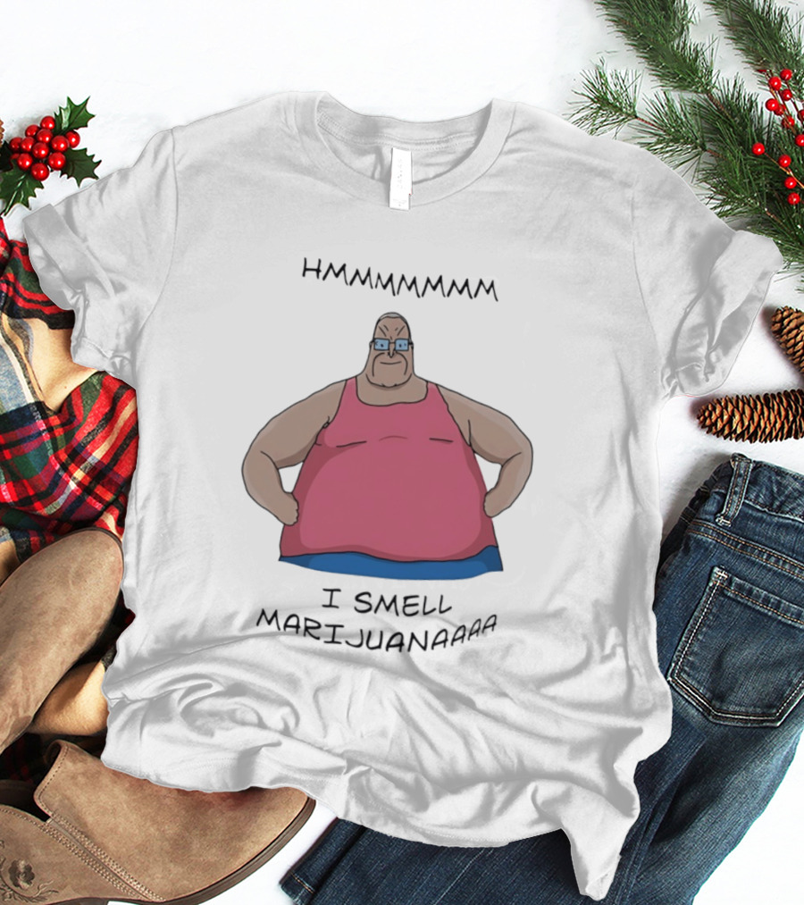 HMMMMMMM I Smell Marijuana Meme Character In Pink T-Shirt