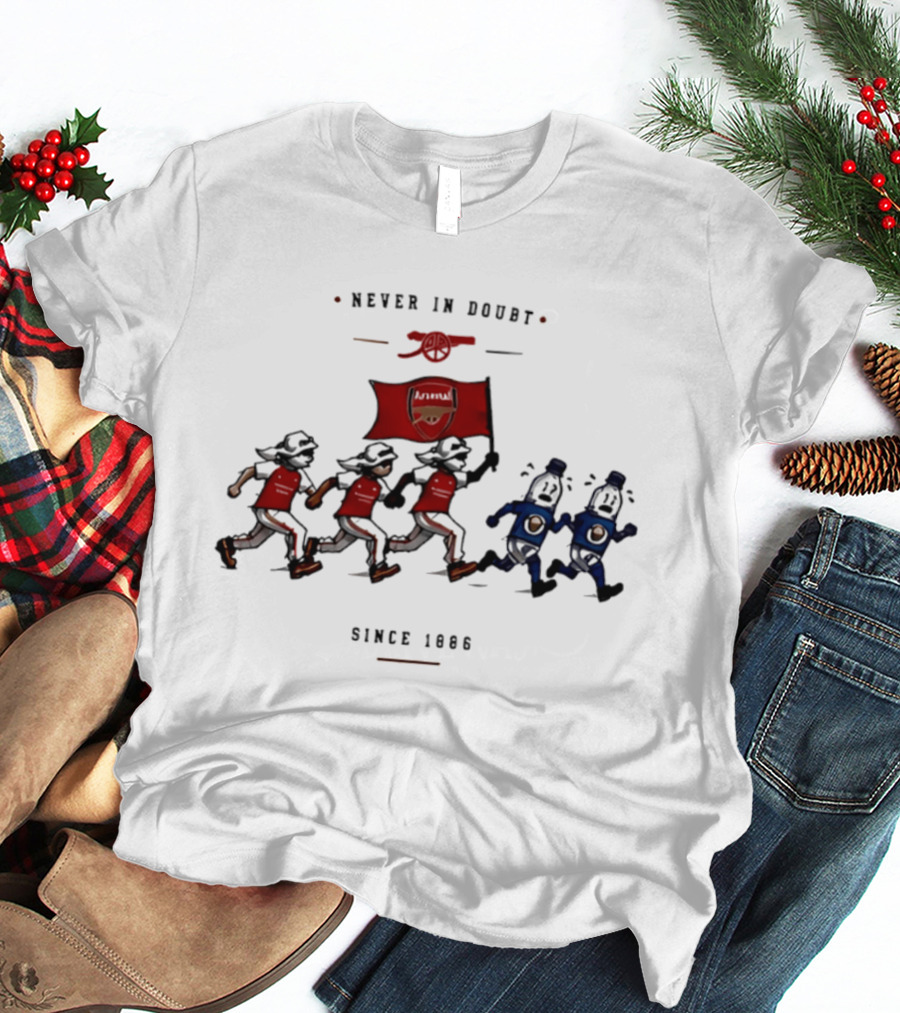 Never In Doubt Since 1886 Arsenal Cartoon Red Flag T-Shirt