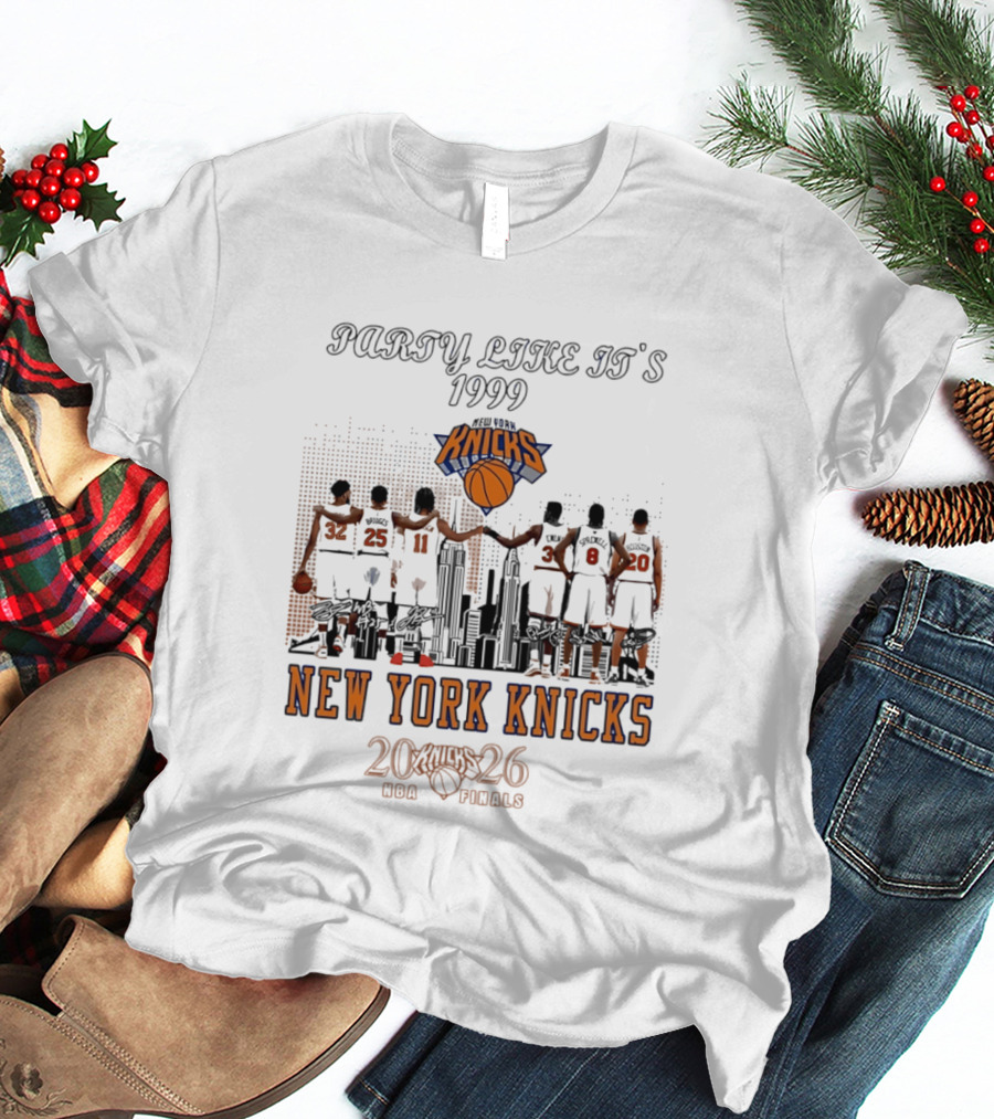 Party Like It's 1999 New York Knicks 2026 NBA Finals Skyline T-Shirt