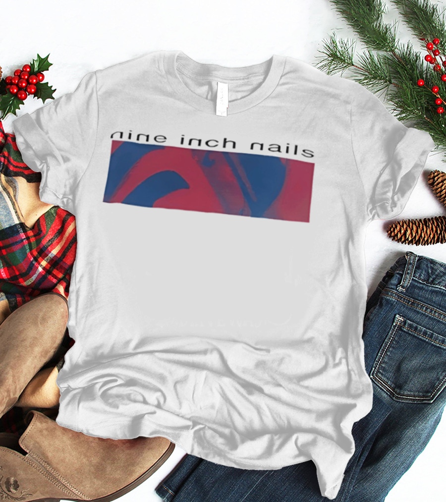 Nine Inch Nails Music Abstract Red Blue T-Shirt