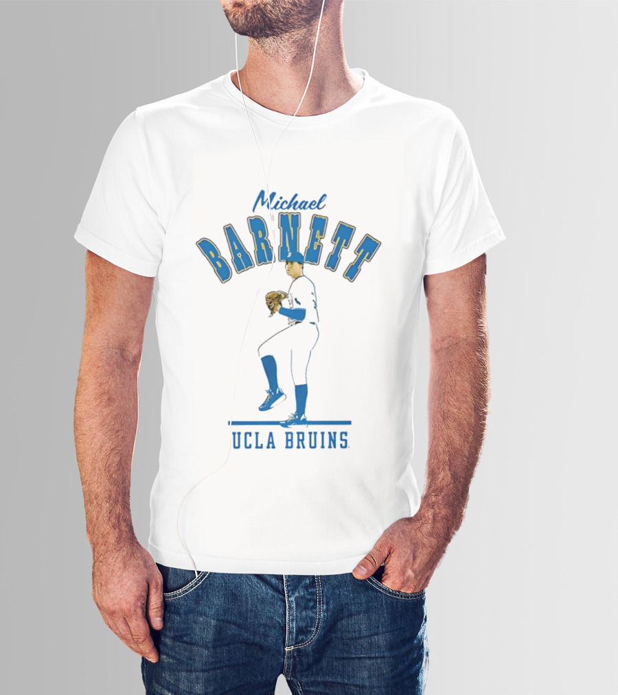 Michael Barnett UCLA Bruins Baseball Pitching T-Shirt